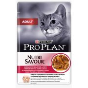 Влажный корм Pro Plan Nutri Savour для взрослых кошек с уткой в соусе, 85гр.