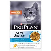 Влажный корм Pro Plan(Про План) Nutri Savour для взрослых кошек с чувствительной кожей с треской в соусе, 85гр.