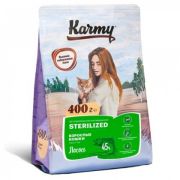 Karmy Sterilized сухой корм для взрослых стерилизованных кошек с лососем 400гр