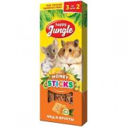 Happy Jungle Палочки Для мелких грызунов Мед Фрукты 3шт 90гр.