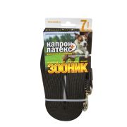 Зооник Поводок для собак Капроновый 7м*25мм Черный с усиленным карабином