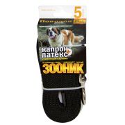 Зооник Поводок для собак Капроновый 5м*25мм Черный с усиленным карабином