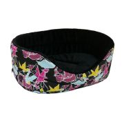 Лежанка Зооэкспресс «Оригами» №5,поплин+плюш, черная