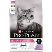 PRO PLAN Delicate Senior 7+ Turkey корм для кошек старше 7лет с чувствительным пищеварением и привередливых к еде, с индейкой 1,5кг