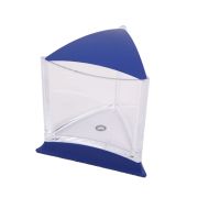 Аквариум треугольный для рыбки петушка со светодиодной лампой, синий