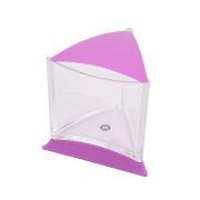 Аквариум треугольный для рыбки петушка со светодиодной лампой, сиреневый