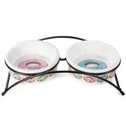 Миска керамическая на подставке «Пончики», 2*0,25л