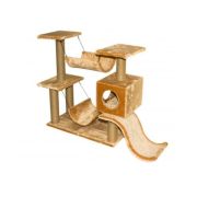 Домик RP8158 Когтеточка Ковролиновая С Двумя Гамаками И Горкой