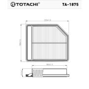 Фильтр воздушный TOTACHI TA-1875 A-886 V 17220-RNA-A00 MANN C 2240