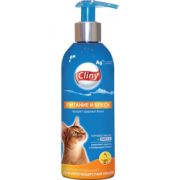 Cliny Шампунь-кондиционер питание и блеск  200 мл для короткошёрстных кошек