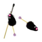 GoSi Игрушка дразнилка Мышь с хвостом трубочка