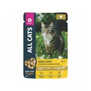 Влажный Корм All Cats (Олл Кэтс) Для Стерилизованных Кошек Тефтельки Курица в Соусе 85г