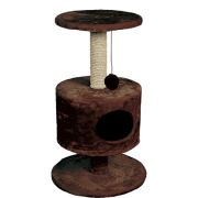 Зооник Домик для кошки круглый на подставке Темно-коричневый