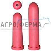 Соска резиновая, 100 мм, красная, круглый разрез