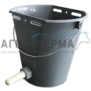 Ведро для выпойки телят, пластиковое, 8л, серое, ГЕРМАНИЯ