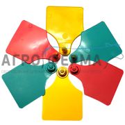 Бирка ушная, 60х80мм, двойная, под щипцы с иглой, пустая, большая, пластик. наконечник, РОССИЯ