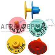 Бирка ушная, Ø 28мм, двойная, под щипцы с иглой, с надписью, «Круглая»