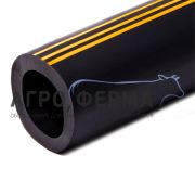 Шланг молочный резиновый 24х38 черный, с оранжевыми полосками, Spaggiari, ИТАЛИЯ