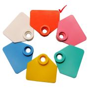 Бирка ушная, 30х35мм, двойная, под щипцы, пустая, малая, КРАСНЫЙ, РОССИЯ