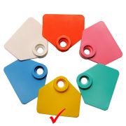 Бирка ушная, 30х35мм, двойная, под щипцы, пустая, малая, ЖЕЛТЫЙ, РОССИЯ