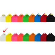 Бирка ушная, 55х55мм, двойная, под щипцы, пустая, средняя, БЕЛЫЙ, РОССИЯ