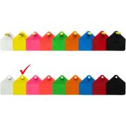 Бирка ушная, 55х55мм, двойная, под щипцы, пустая, средняя, ЖЕЛТЫЙ, РОССИЯ