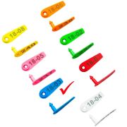 Бирка ушная, 50х15мм, двойная, под щипцы, с надписью, СИНИЙ, «Лепесток», РОССИЯ