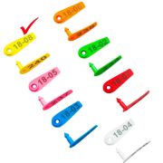 Бирка ушная, 50х15мм, двойная, под щипцы, с надписью, ЖЕЛТЫЙ, «Лепесток», РОССИЯ