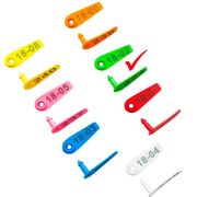 Бирка ушная, 50х15мм, двойная, под щипцы, с надписью, ЗЕЛЕНЫЙ, «Лепесток», РОССИЯ