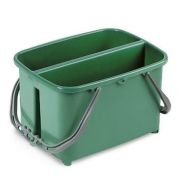 Ведро 2-хсекционное, пластиковое, 2х11л, зелёное, ИТАЛИЯ