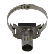 Хомут со штуцером нержавеющий, д/шланга Ø 22мм, на трубу Ø 63-76мм, БЕЛАРУСЬ