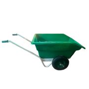 Тележка пластмассовая, 260 кг, оцинк.рама, ось Ø 25мм, опрокидывающаяся, полиуретан.колеса, БЕЛАРУСЬ