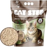 Наполнитель для кошачьего туалета Cat Step Wood Original, комкующийся, растительный, 5 л